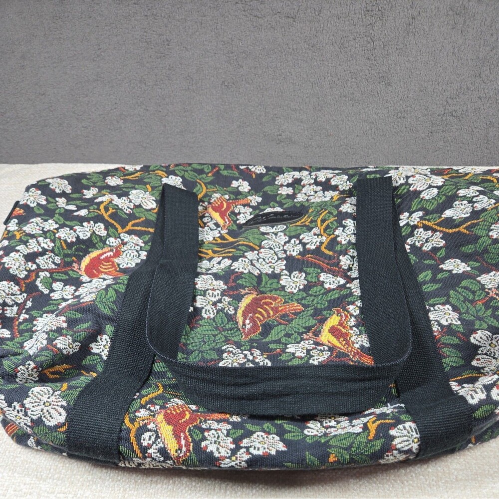 Vintage Bob Timberlake Large Bag Tapestry Fabric Tote Bird Flowers Travel - Picture 9 of 16
